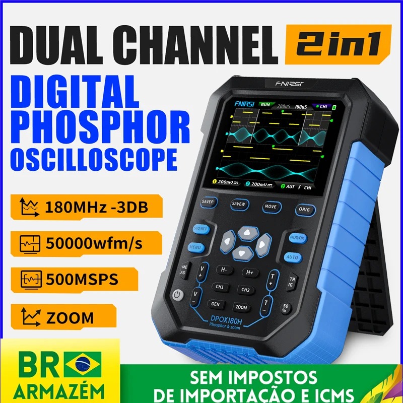 Fnirsi Digital Oscilloscope Handheld - Osciloscópio Digital Portátil FNIRSI DPOX180H com