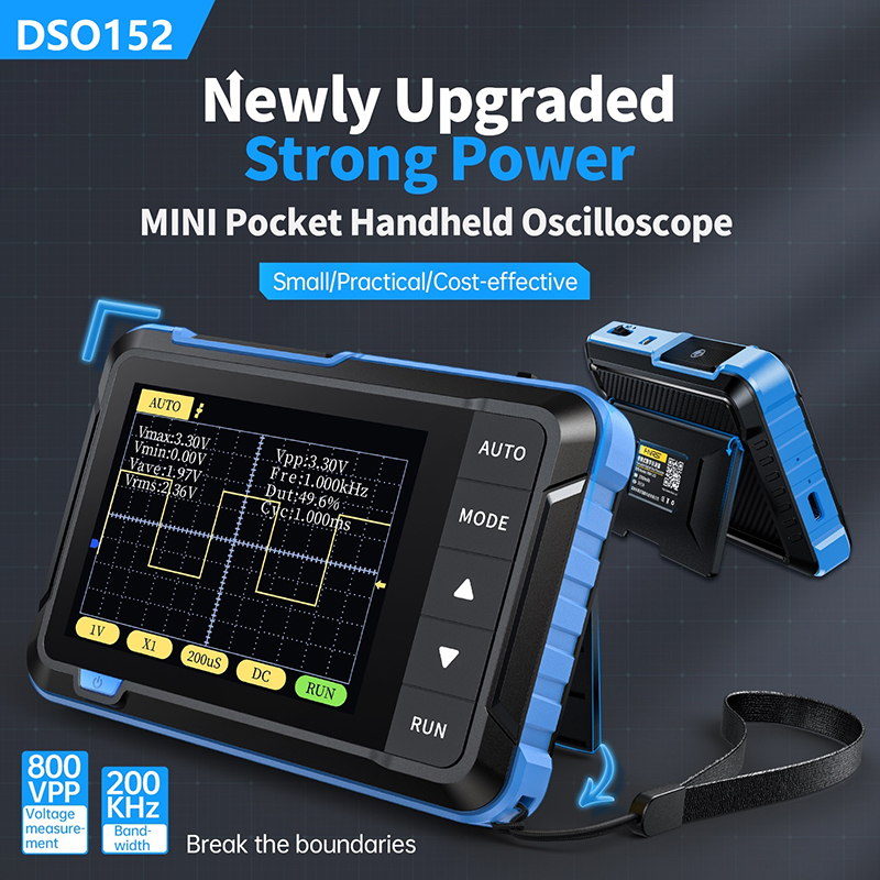 Fnirsi Digital Oscilloscope Handheld - FNIRSI DSO152 Mini Osciloscópio Digital Portátil