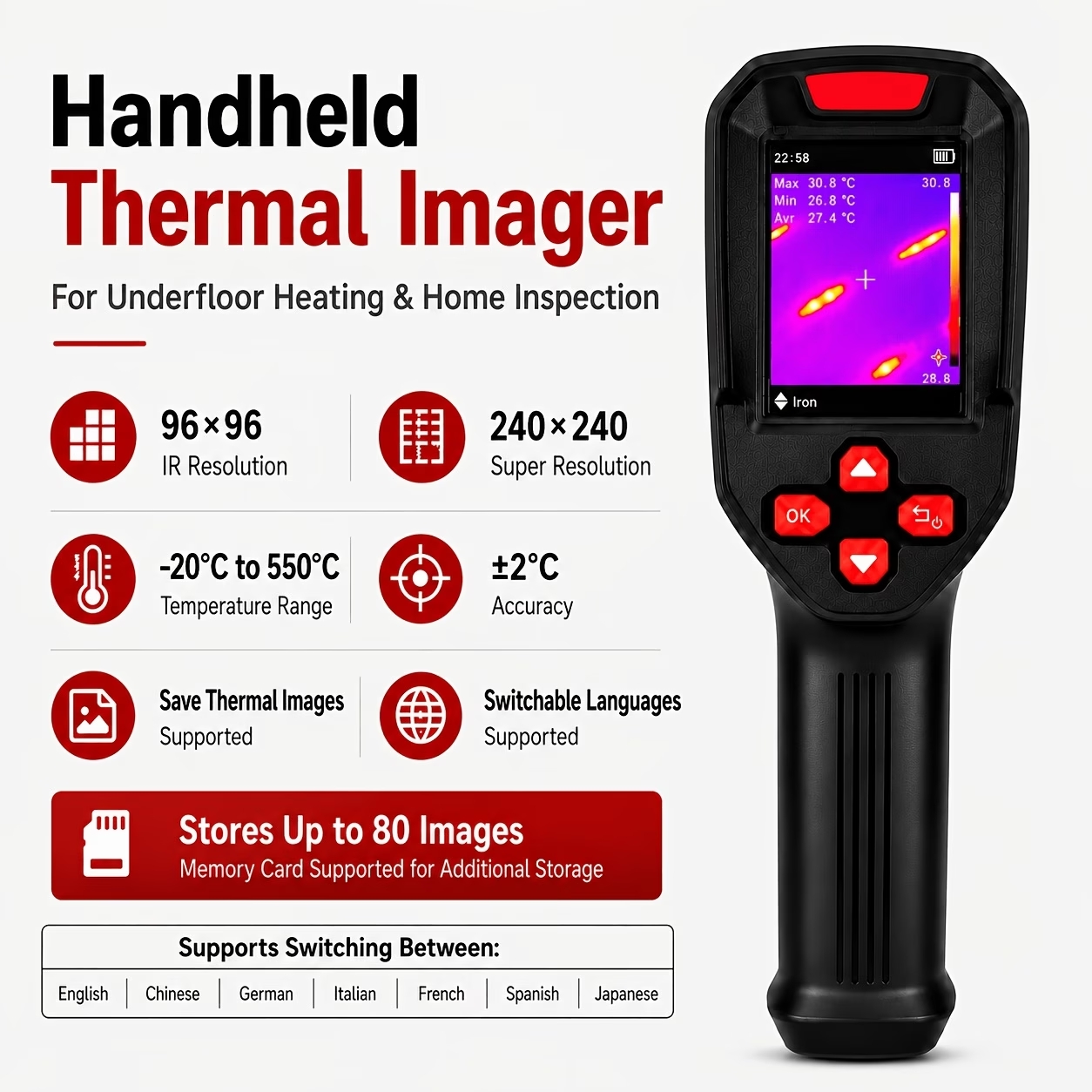 Thermal Imaging Camera Pcb Repair - Câmera Térmica Recarregável por USB HD