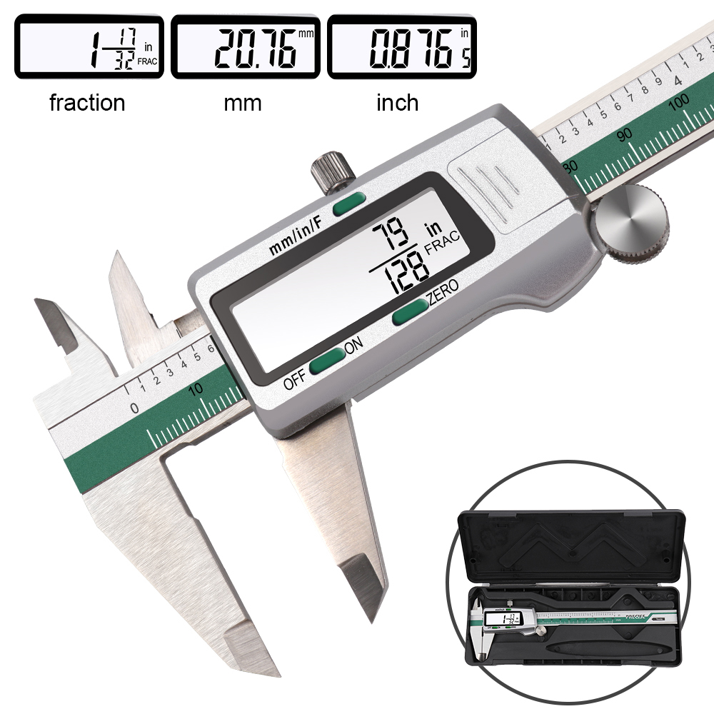 Digital Caliper 150Mm Stainless Steel - Aço inoxidável Eletrônico LCD Digital Display,