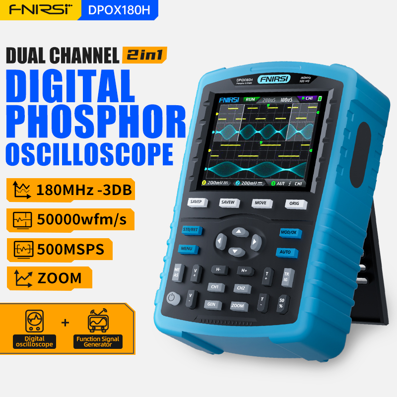 Fnirsi Digital Oscilloscope Handheld - Osciloscópio digital portátil FNIRSI DPOX180H, 180