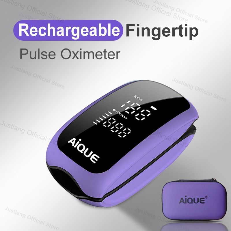 Pulse Oximeter Fingertip Rechargeable - Aique roxo recarregável oxímetro cinta médica