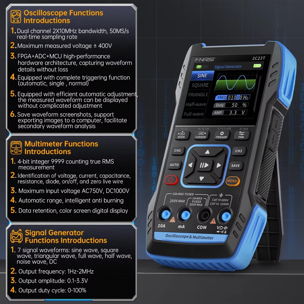 Osciloscópio Digital FNIRSI 2C - Fnirsi Digital Oscilloscope Handheld avaliação e preço