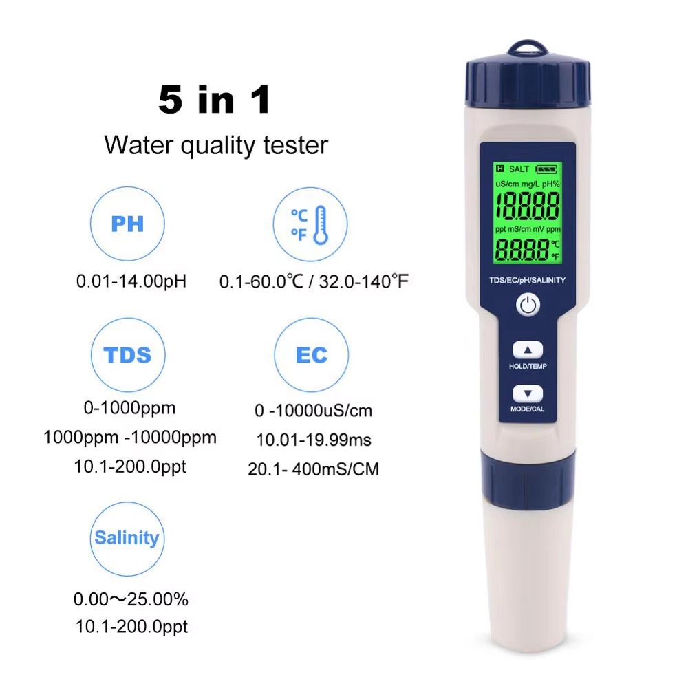 Medidor Digital 5 em 1 de PH,  - Ph Meter Digital Water Tester avaliação e preço