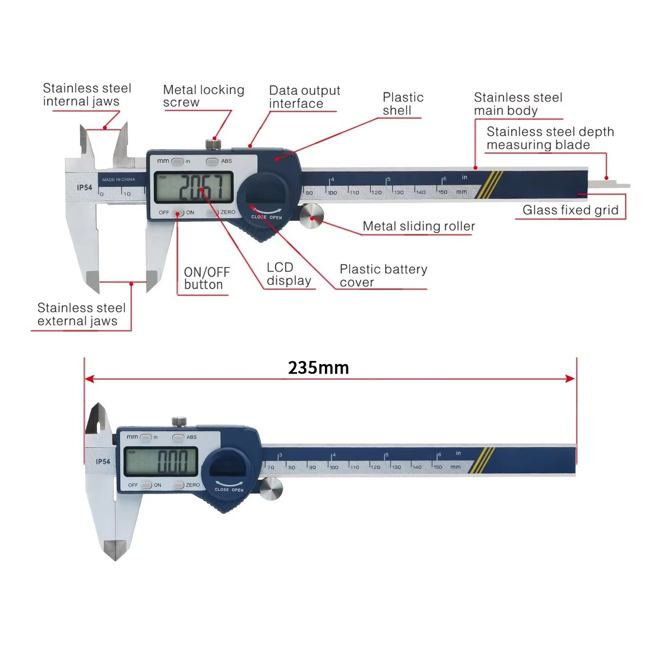 Paquímetro vernier digital IP5 - Digital Caliper 150Mm Stainless Steel avaliação e preço