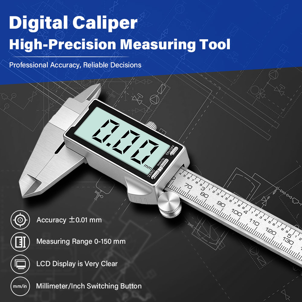 Novo Paquímetro Digital de Aço - Digital Caliper 150Mm Stainless Steel avaliação e preço