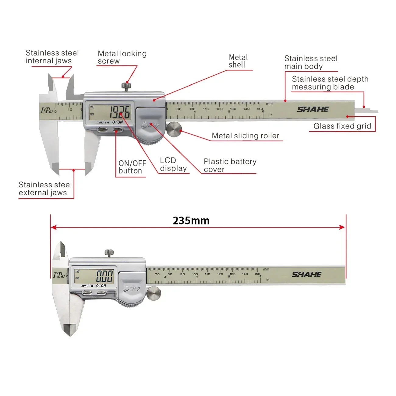 150 mm IP67 À Prova D 'Água Di - Digital Caliper 150Mm Stainless Steel avaliação e preço